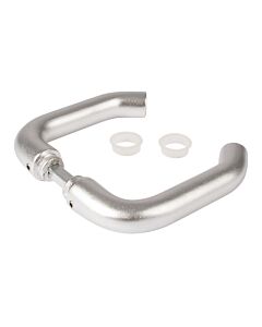 Curved aluminium Locinox® 3006D Design Handle Pair joined by 8mm x 60mm fixed spindle