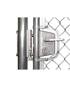 Chain link tension bar adaptor for standard gate locks