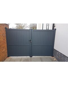The Emerald - Aluminium Driveway Gate in Anthracite Grey installed on a driveway