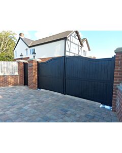 The The Liberty - Aluminium Driveway Gates in Black by TFS Direct installed in a driveway