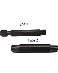 Type 1 and 2 of the CLD M5 Torx Bit (Fencesafe)