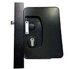The Locinox Gate Lock with Push Pad and Shroud in black 9005